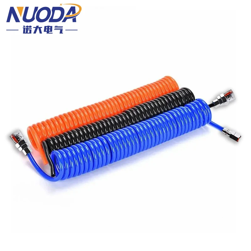 6/9/12/15M PU Air Compressor Hose Tube Flexible Air Tool With Connector Pneumatic Polyurethane Spring Spiral Pipe With joint *mm