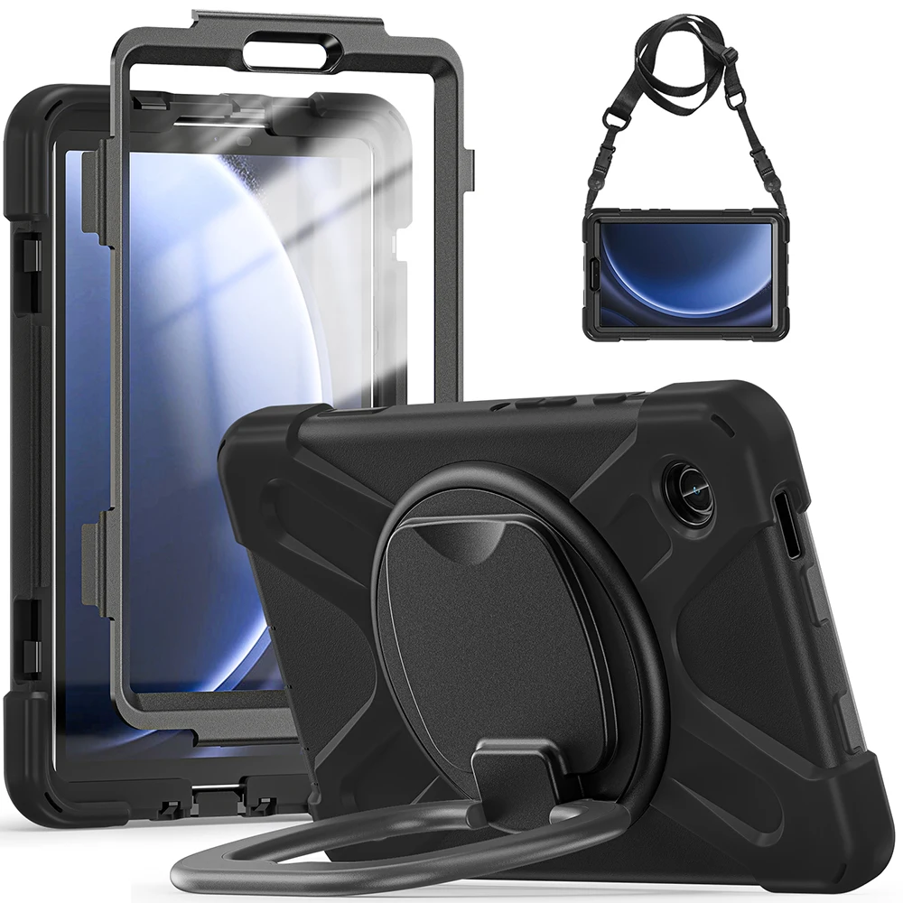 

Handle Shoulder Strap Case for Samsung Galaxy Tab A9 Lite 8.7inch 2023 SM-X110/X115 Kids Stand Cover Kickstand for Tab A9 Plus