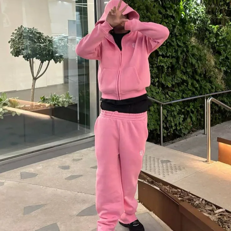 Loose Pure Color Streetwear Hip Hop Zipper Sports Suit Cross-Border SUVENE Track Suits Casual Sportswear for Teenagers