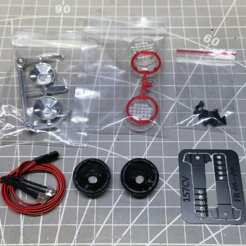 Front Bumper Spotlights For RGT LC76 LC71 LC79 EX86160 EX86190 EX86020 ARB Style Bull Bar Spotlights1/10 LED Light Upgrade Parts