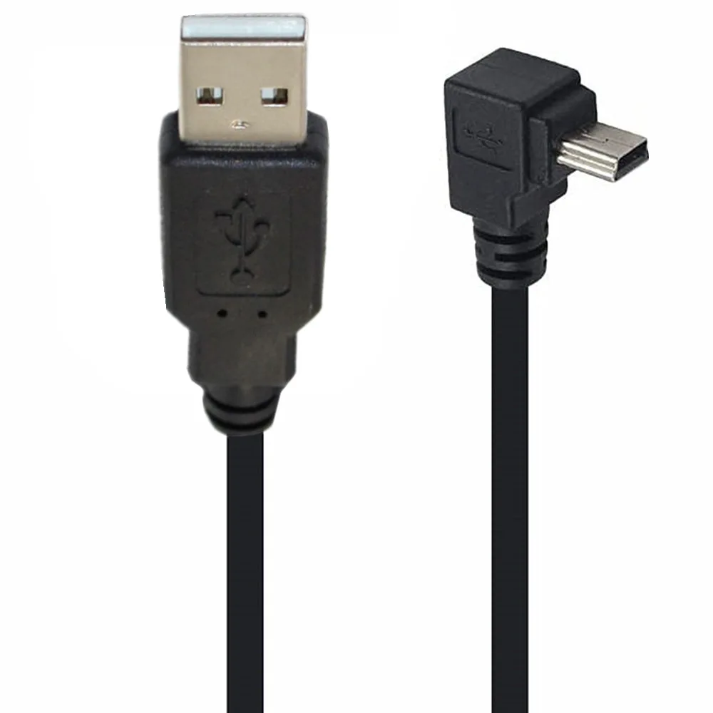 Kabel USB 2.0 męski do Mini USB UP Down lewy prawy kąt 90 stopni typu A do Micro USB 0,25 m 0,5 m 1,5 m 3 m do aparatu MP4 Tablet