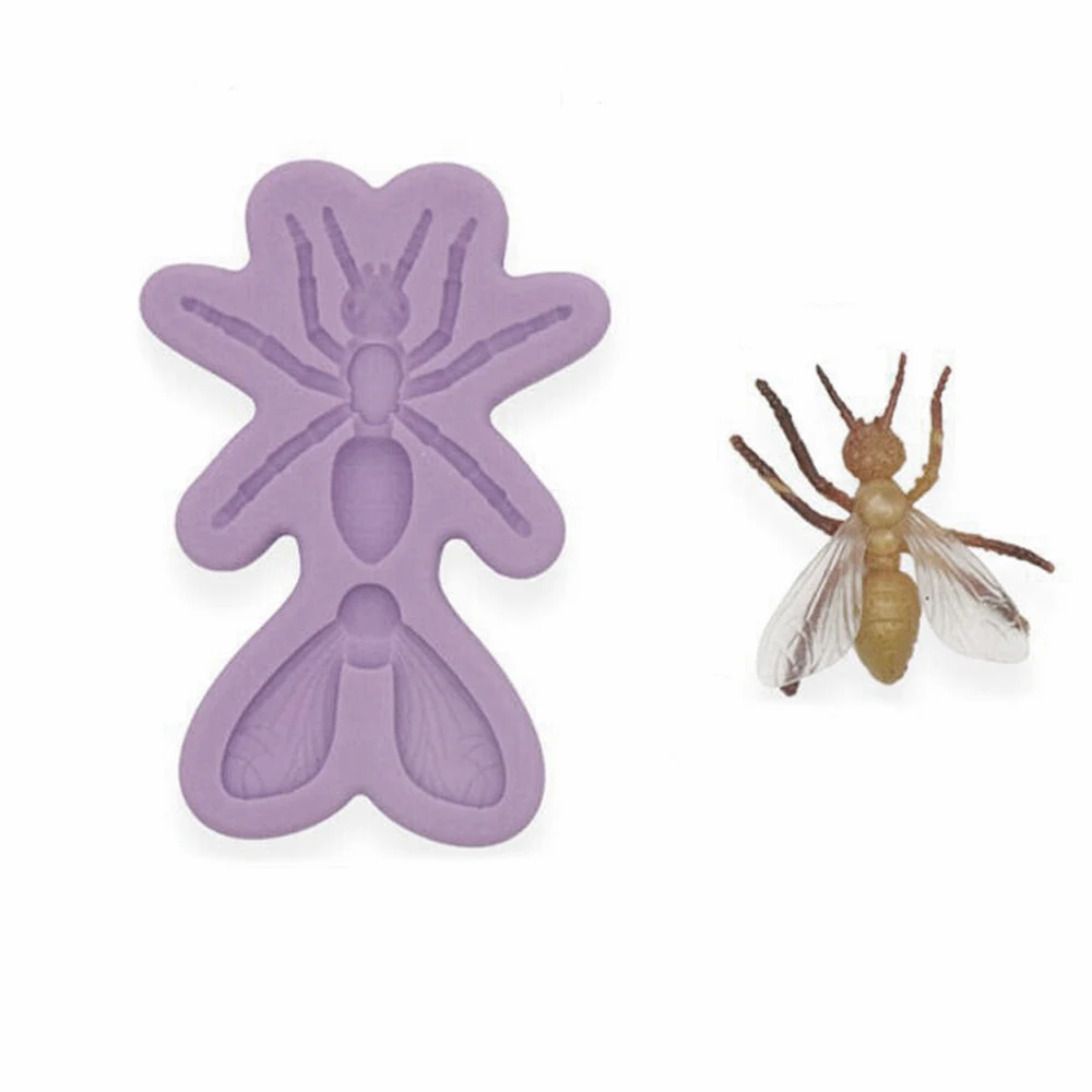 

Wasp Silicone Fondant Mold 3D Bugs Insects Mosquitoes Icing Chocolate Cake Topper Sugarcraft Mould Flying Ants DIY Clay Resin