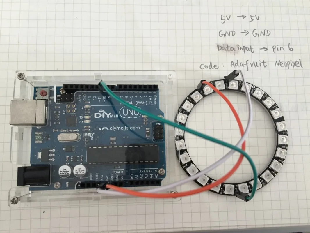 WS2812B 5050 RGB LEDリング 24ビットプログラマブルライト Arduino/Raspberry Pi DIYプロジェクト用統合ドライバー付き