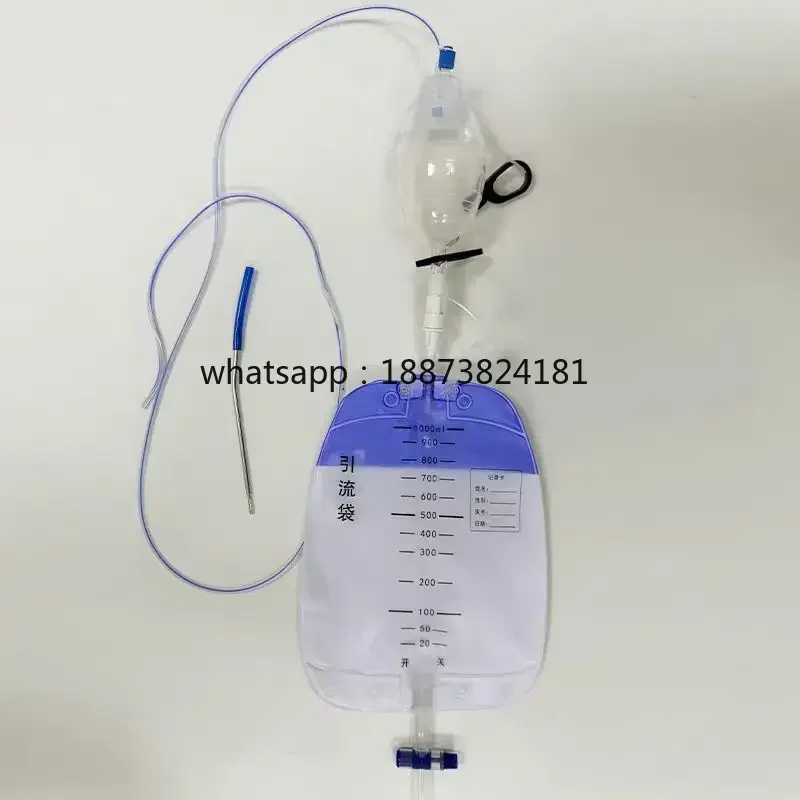 Veterinary Pet Cat Dog Single-Use Negative Pressure Drainage with Anti-Reflux 100ml 10FR 14FR fast shipping