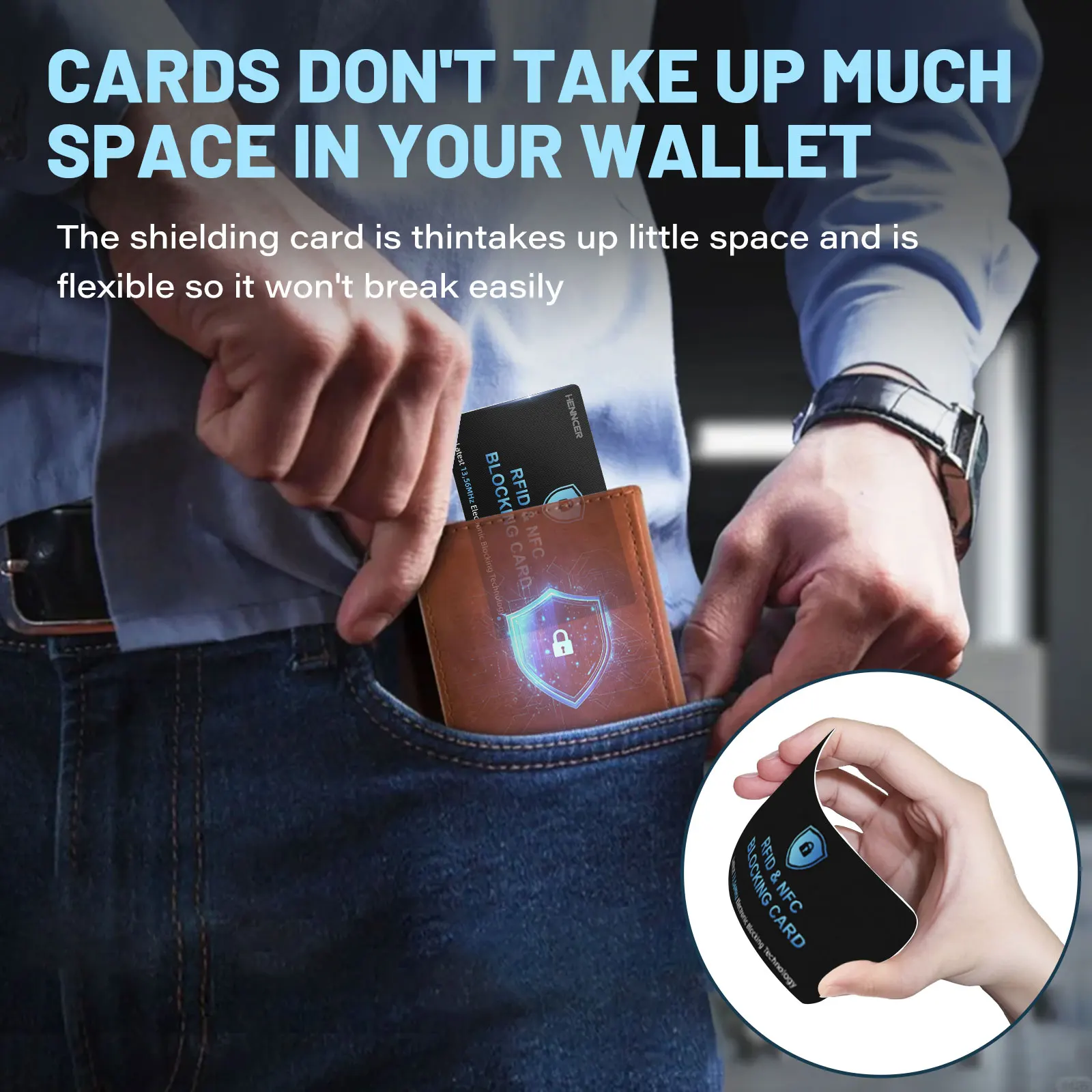 مانع NFC مضاد للسرقة بدون تلامس، حماية كاملة للمحفظة، بطاقة حامية لبطاقة الائتمان