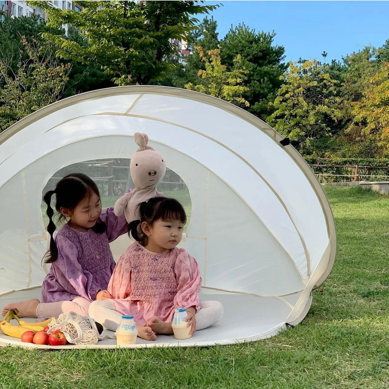 한국어 Instagram 어린이 야외 텐트 태양 보호 원 클릭 스토리지 게임 하우스 장난감 캠핑 휴대용 창 텐트