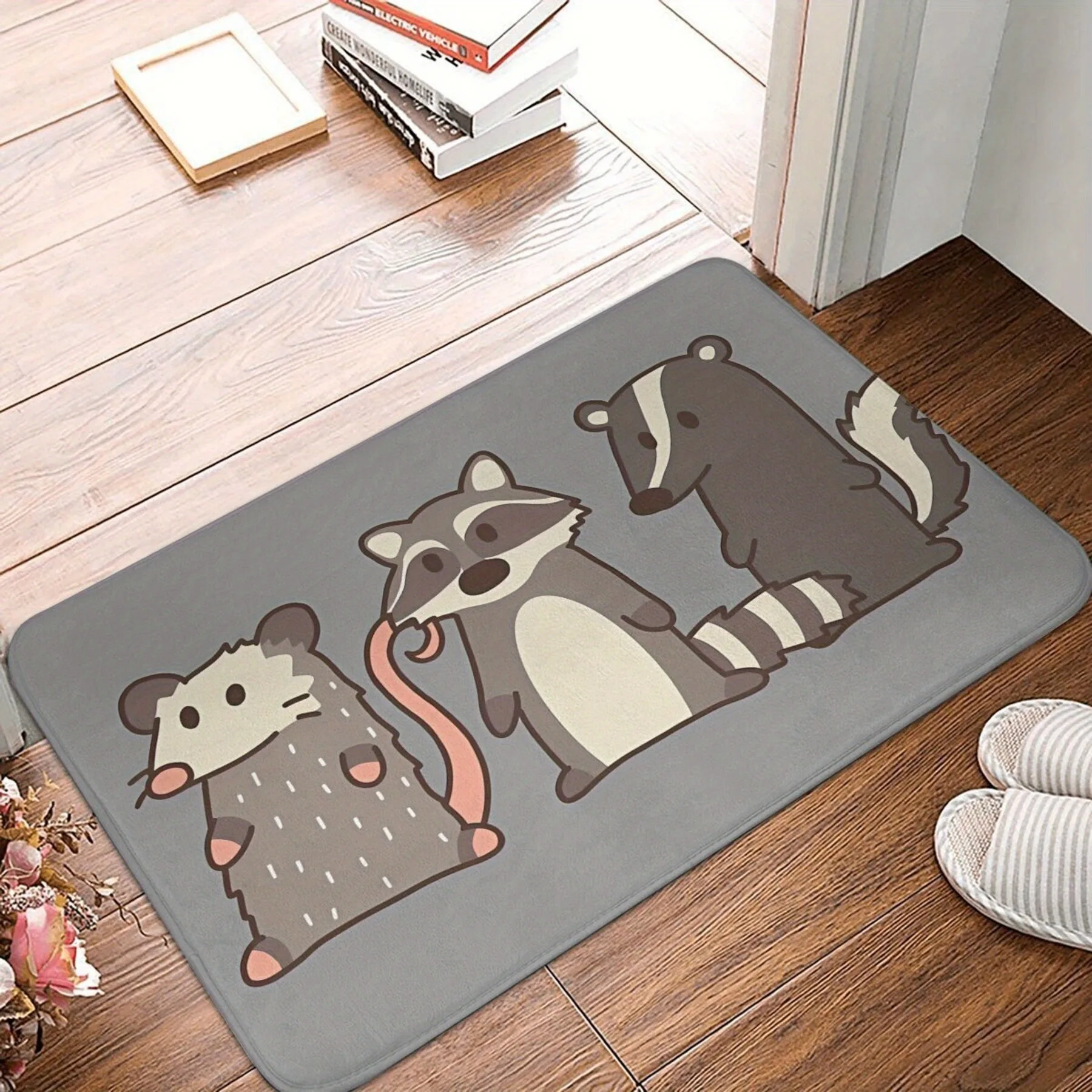 

1PC Cute mat fox pattern Door Mats Kitchen Rugs Non-Slip Pop design Bathroom Rugs Bath Mat Carpet for Home Sink Laundry Decor