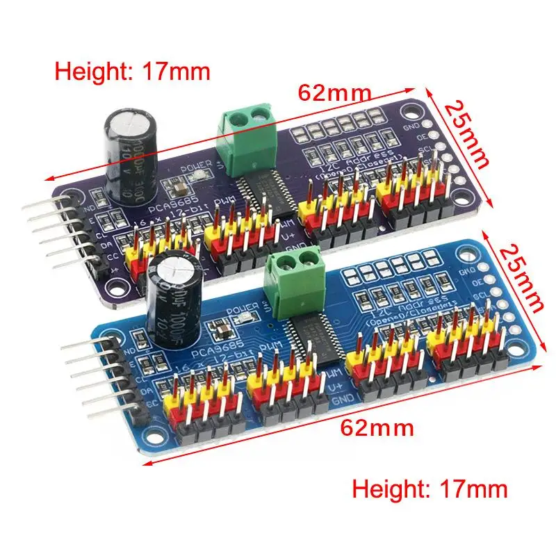 16 Channel PWM Servo Servo Drive Board Robot Controller IIC Interface Driver Module PCA9685 For Raspberry Pi