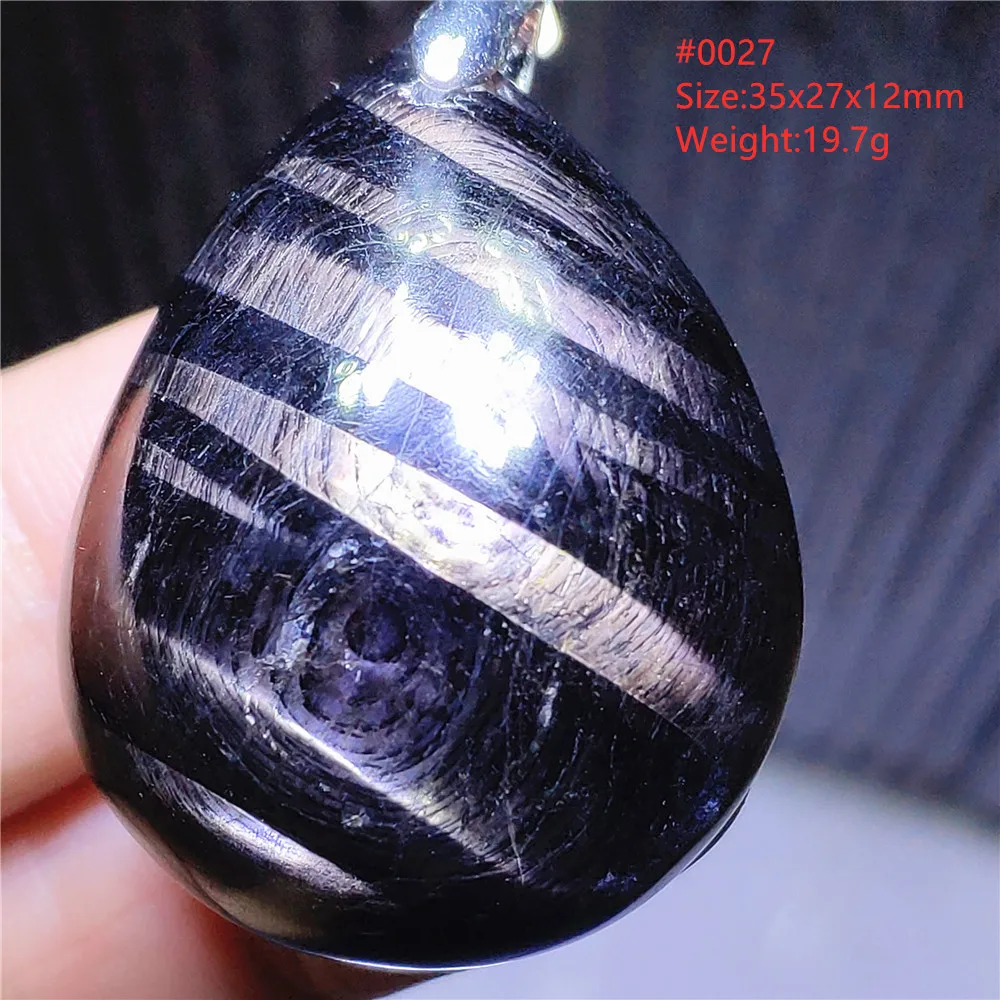 Natural Black Hypersthene Flash Pendant Egypt Lucky Hypersthene Pendant Necklace Women Men Water Drop AAAAAAA