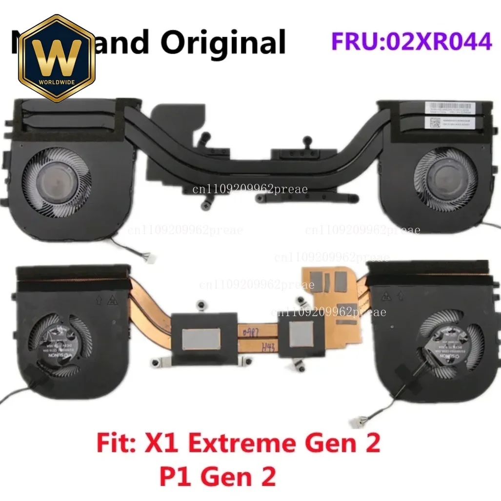 

S Original CPU Cooling Fan Heatsink Cooler Radiator For Lenovo ThinkPad X1 Extreme Gen 2/P1 Gen 2 Laptop FRU 02XR044