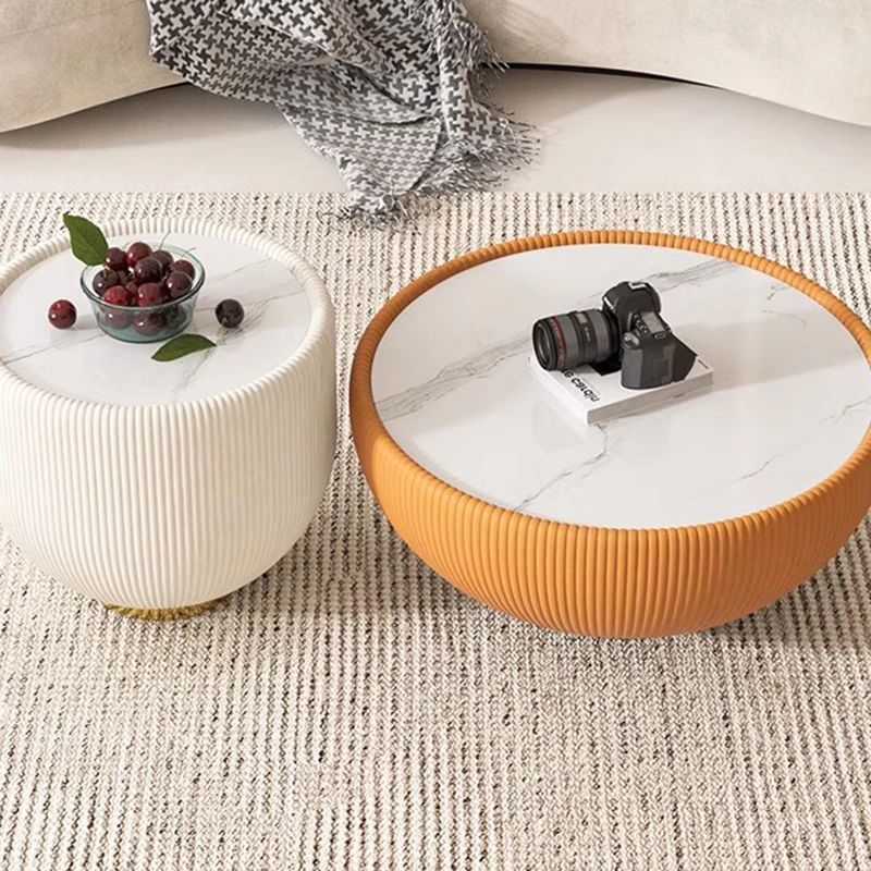 

Unique Aesthetic Coffee Table Luxury Nordic Modern Designer Organizer Side Table Round Center Meubles Lounge Suite Furniture