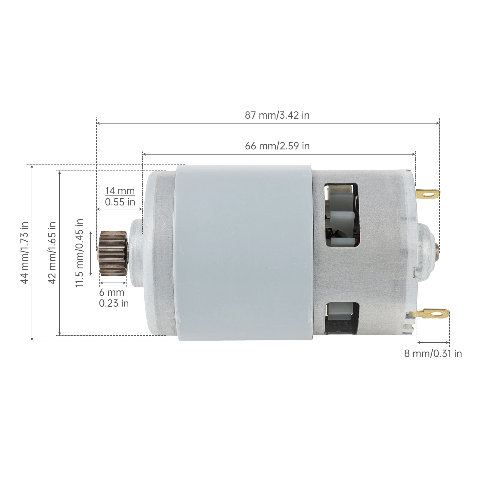 RS775 DC Motor with 16 Teeth Gear 21V 19800RPM Micro Drill Motor Fit for Makita Impact Drill / Cordless Electric Drill
