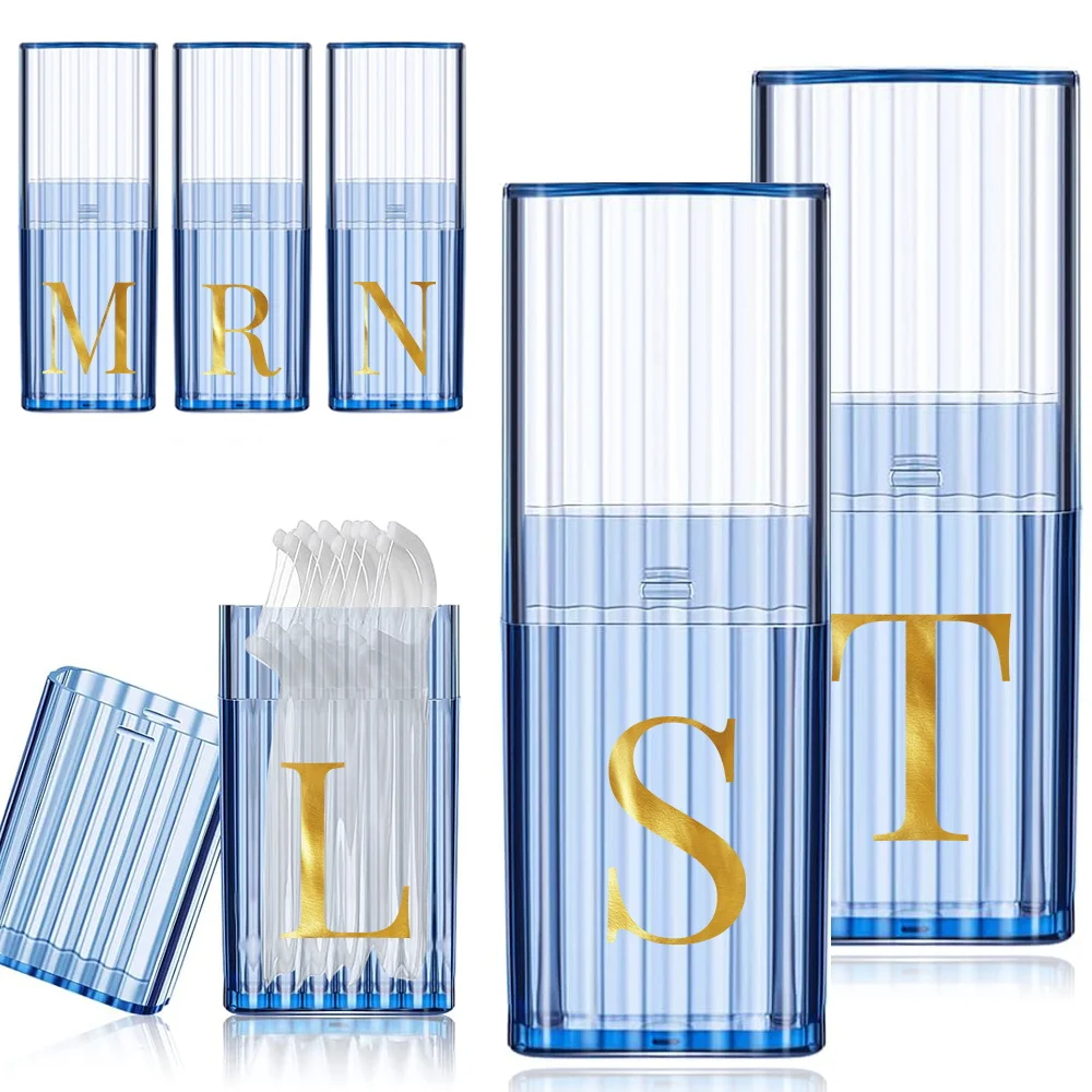 

Dental Floss Box Portable Band Aid Case Cotton Swab Organizer Box Small Object Storage Box Travel Accessories Letter Pattern