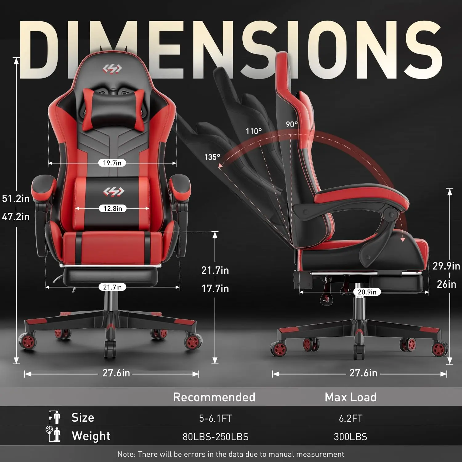 Hldirect Gaming Chair With Pocket Spring Cushion, Video Game Chair, Gaming Computer Chair, Ergonomic Chairs For Adults With