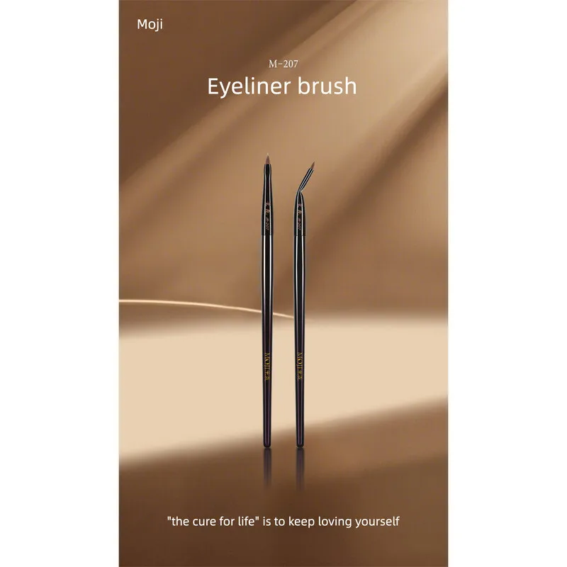 Moji M207 Folding Corner Eyeliner Brush, Eyelid To Under-eyelid Brush, Extremely Fine Flat Tear Trough Concealer Makeup Brush