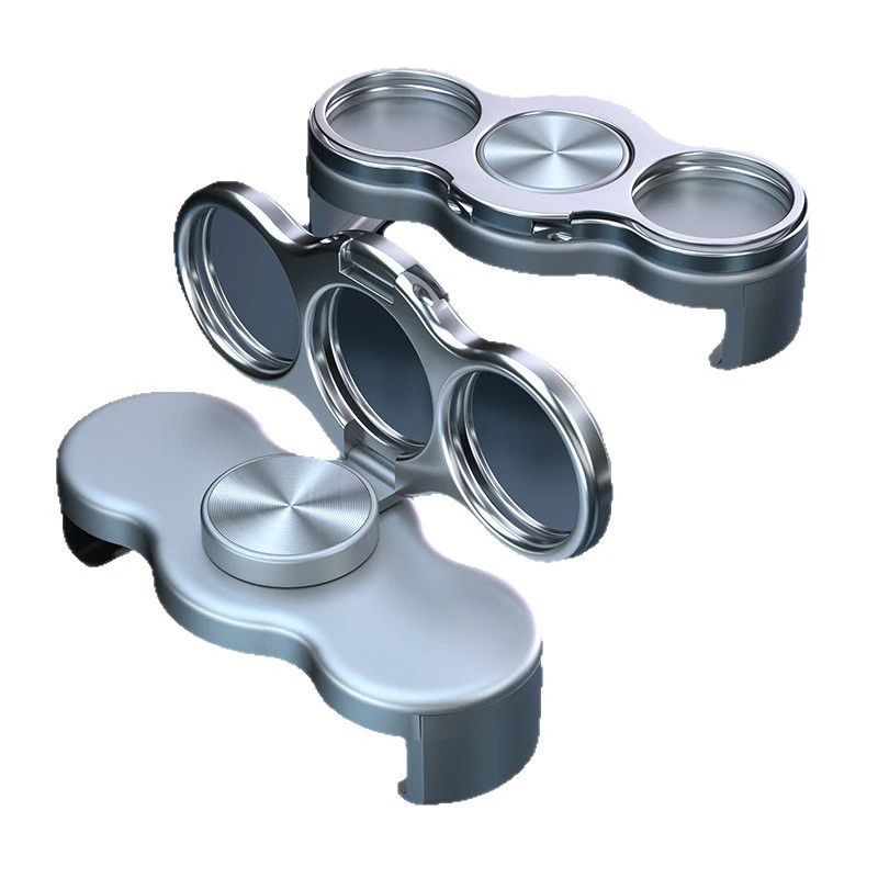 Double Ring Three Finger Back Clip Phone Holder Foldable Rotating Magic Ring Phone Ring Lazy Holder Ring Holder