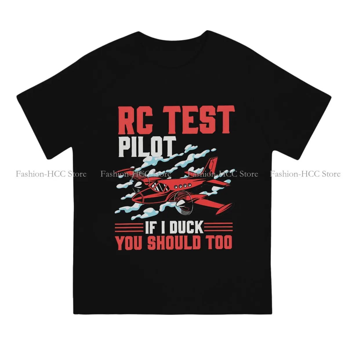 Rc Test Pilot Hipster Polyester TShirts Airplane Model Male Style Streetwear T Shirt Round Neck