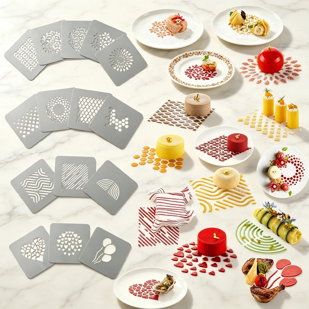 Molecular Gastronomy Silicone Lace Mold Hollow Chocolate Crisp Chip Mat Creative Pastry Dessert Plate Garnish Decorating Mold