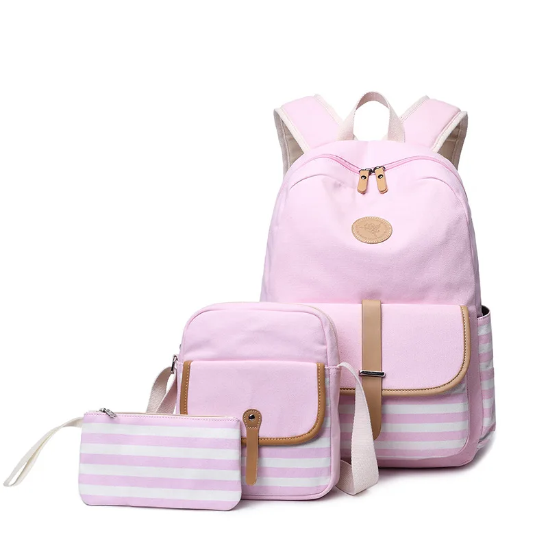 3PC School Bag Primary and Middle School Students Bag Boys Girls Backpack Mochila Zipper Pencil Case Backpack