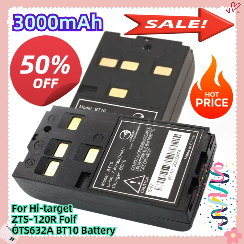 7.4V 3000mAh For Hi-target ZTS-120R Foif OTS632A BT10 Battery
