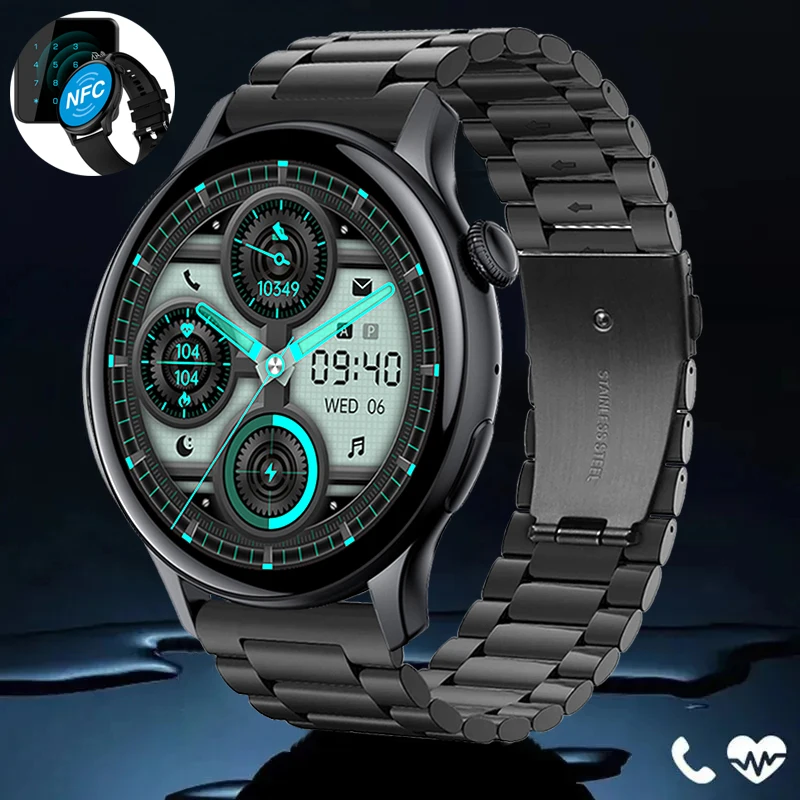 

New 1.43" Bluetooth Call NFC Smart Watch Men Outdoor Sport Fitness Heart Rate Health Monitoring Smartwatch For Android IOS Phone