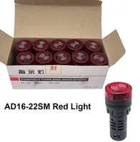 Zumbador AD16-22SM intermitente iluminado LED Flash sonido luz alarma AC/DC 220V 380V 24V 12V 10 Uds