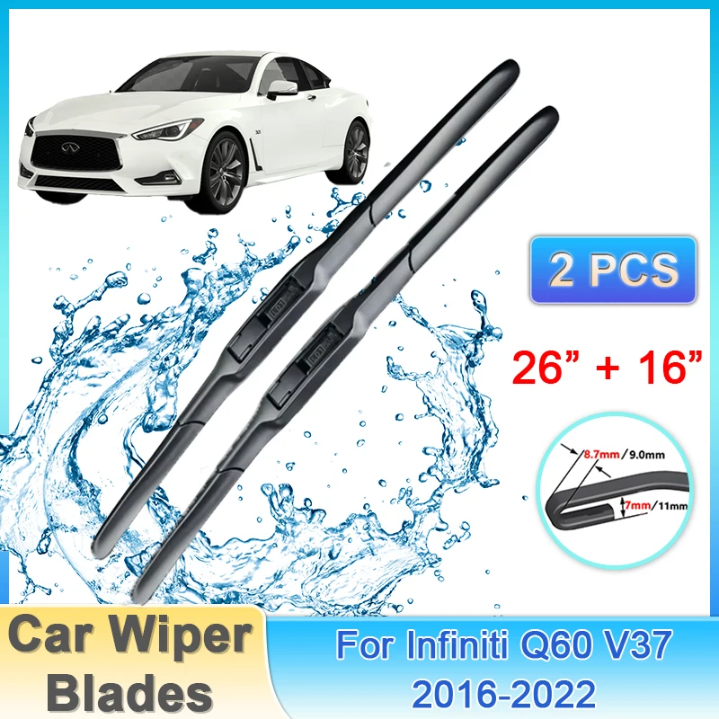 

Car Wiper Blade For Infiniti Q60 V37 2016-2022 2017 2018 Front Windscreen Window Windshield Automobile Wipers Auto Accessories
