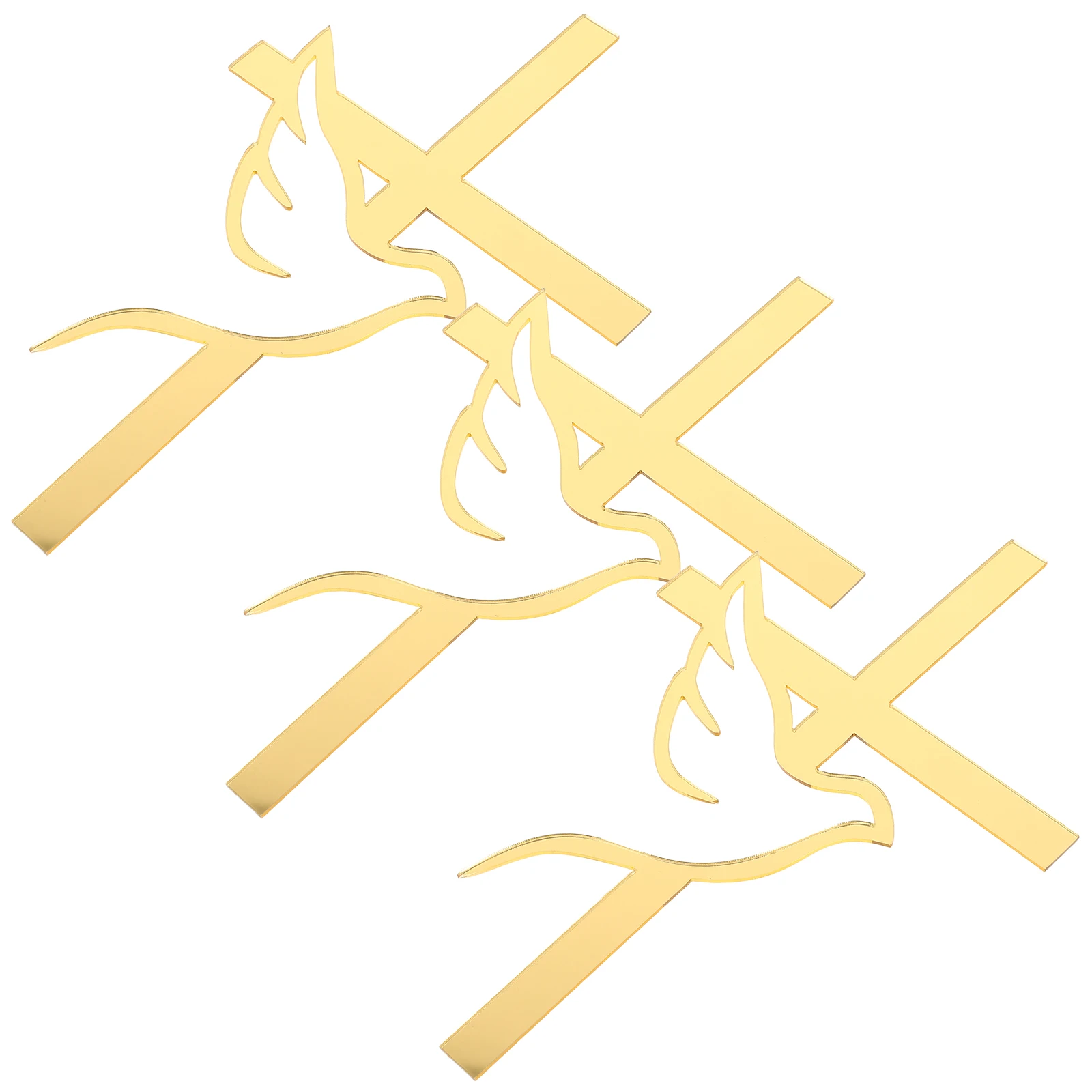 

3pcs Peace Toppers Cross Decoration Acrylic Cake Toppers for Baptism Birthday Cake Inserts Wedding Birthday Party Props