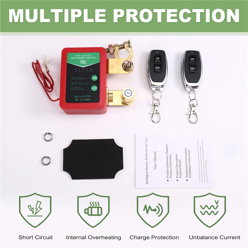 AB61-Smart 12V/24V 240A لمفتاح فصل بطارية السيارة، جهاز إيقاف التشغيل التلقائي لأنظمة بطارية قارب السيارة