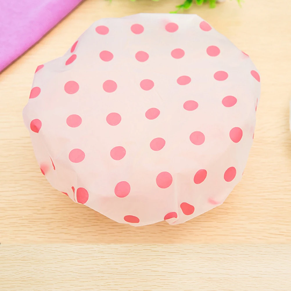 

8pcs Waterproof Shower Hats Plastic Bath Caps for Women Fashionable Reusable Soft Cooking Spa Makeup