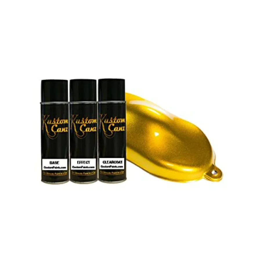

Набор аэрозольных баллонов Candy Gold для подкраски автомобилей: высококачественная краска с эффектом металлик золотого цвета и встроенным распылителем