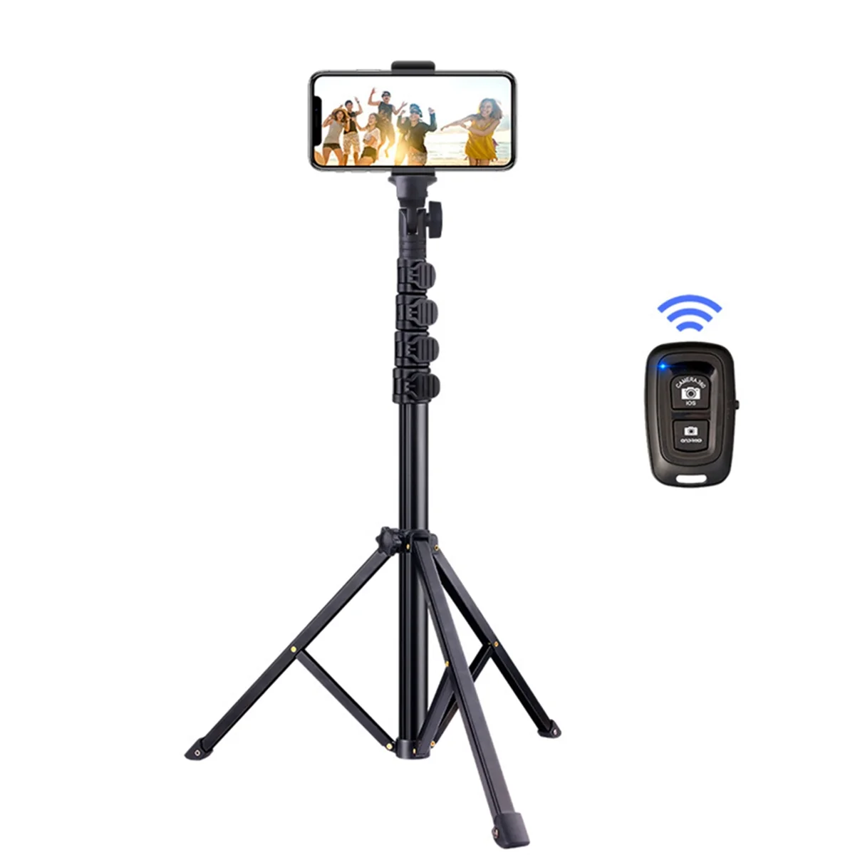 64 Inch Tripod for Cell Phone Camera, Phone Tripod with Remote and Phone Holder, Portable Tripod for Video Recording