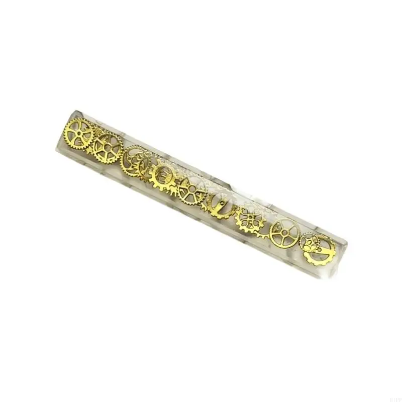 E1PF Customizable 6.25U Space Keycap With Steampunks Gears Pattern Epoxy Resins Construction Light Transmission For RGBs