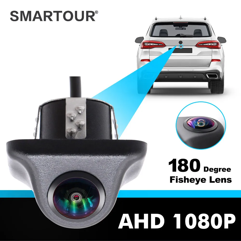 

Smartour 4K AHD 1920*1080P 180 Degree Fisheye Lens Starlight Night Vision Vehicle Rear View Reverse Camera Car Universal Camera