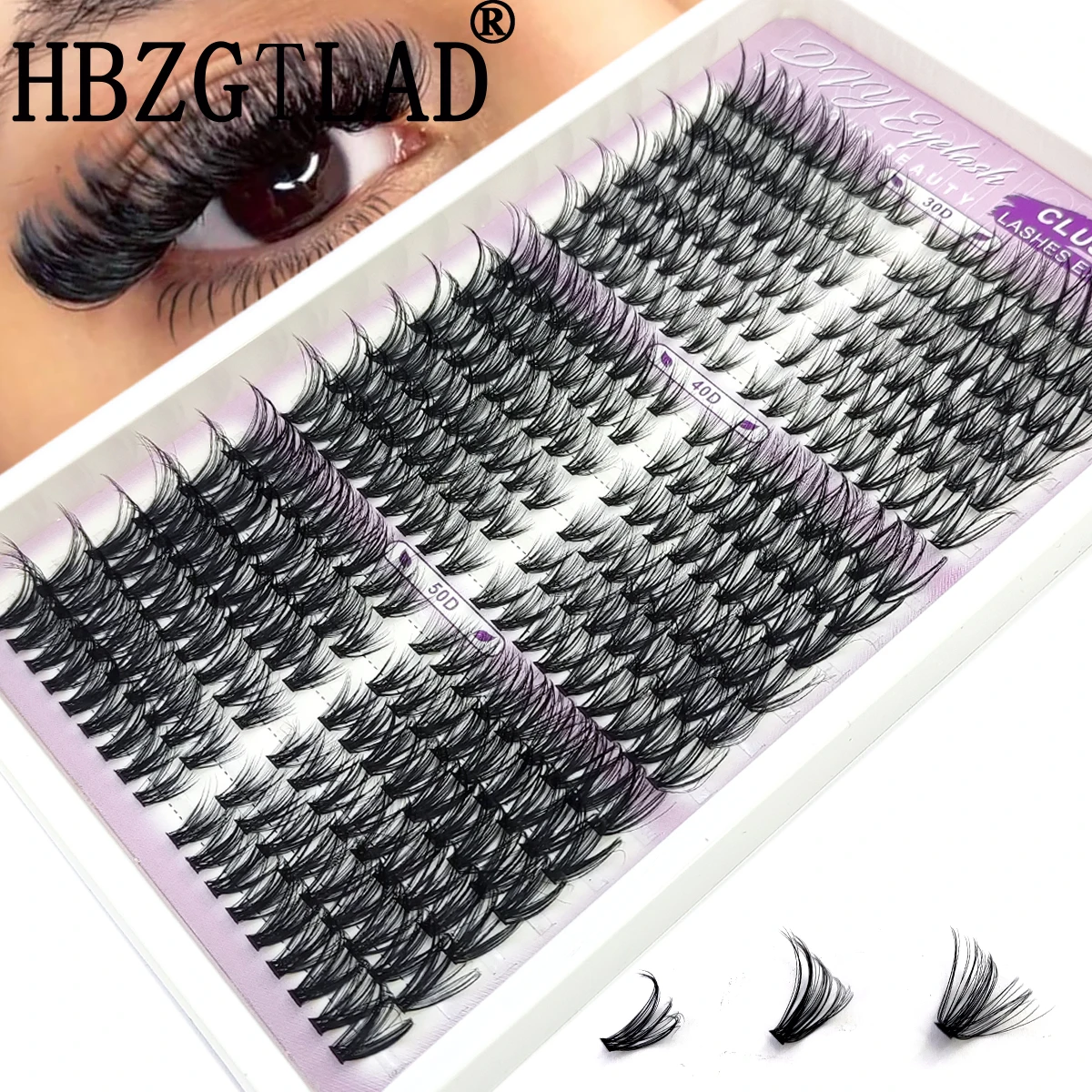 30-100D extensión de pestañas gruesas y esponjosas independiente 18 filas paquete de pestañas esponjosas de ojo de gato paquete de pestañas gruesas y rizadas