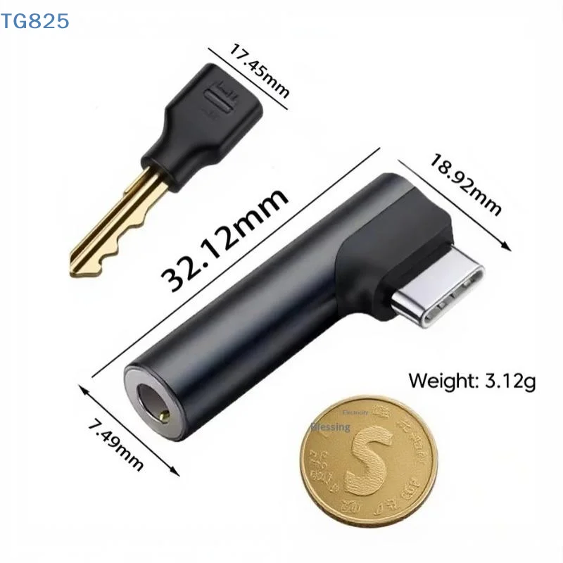 【AN】【SA】Headphone Audio Adapter Converter Type C To 3.5mm Jack Elbow L-type For Cellphone Android