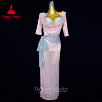 Belly Dancing Robes Women Custom Sequined Robe+Bra+Headscarf+Belt 4pcs Adult and Children's Baladi Saidi Performance Costumes