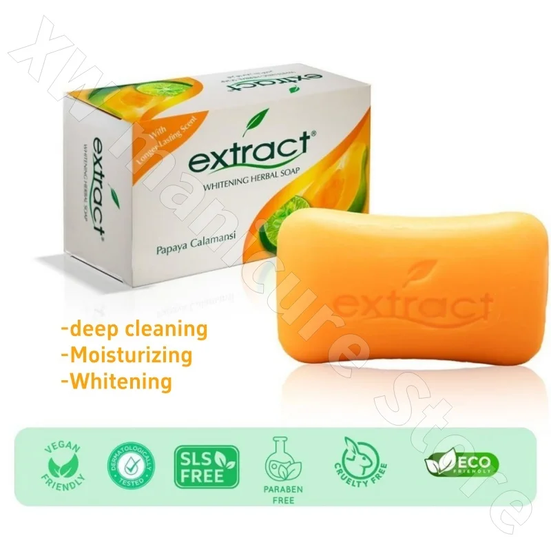 Papaya Brightening Soap Cleans Moisturizes Moisturizes Gentle and Does Not Stimulate To Wash Face and Bathe Whole Body 125g