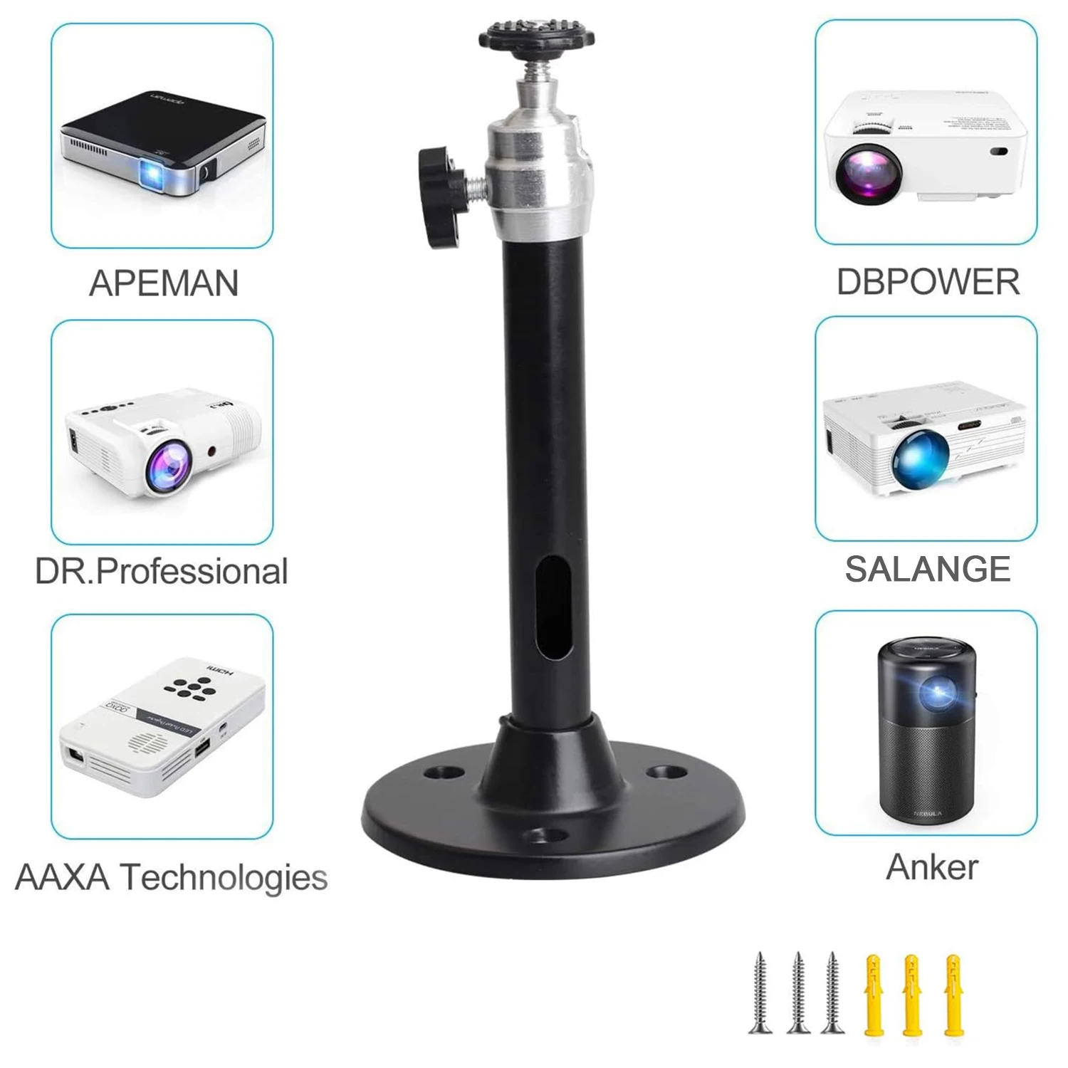 ZDSSY Mini Projector Wall Mount Stand Ceiling Bracket Holder for YG300 J15 P62 Mini LED DLP Projector DV Security Camera