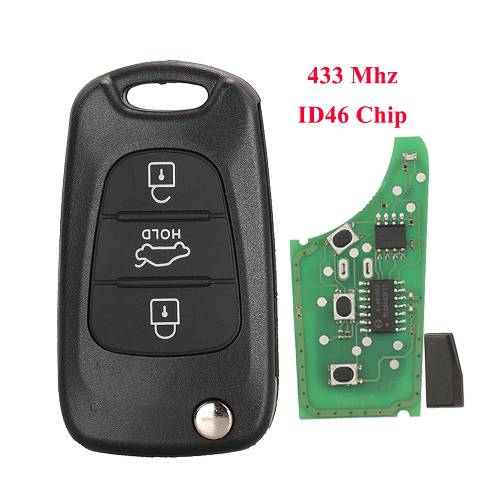 

jingyuqin New Remote Car Key For KIA CERATO FORTE SHUMA 2010-2013 95430-1X000 95430-1M250 433MHZ FSK ID46