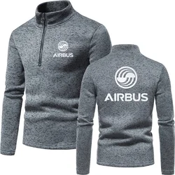 AIRBUS AVIATION Flight Sweaters Airbusfan A320 Zipper Collar Jersey Man Women Turtleneck Sweatshirt Winter Knitwear Pullover Top