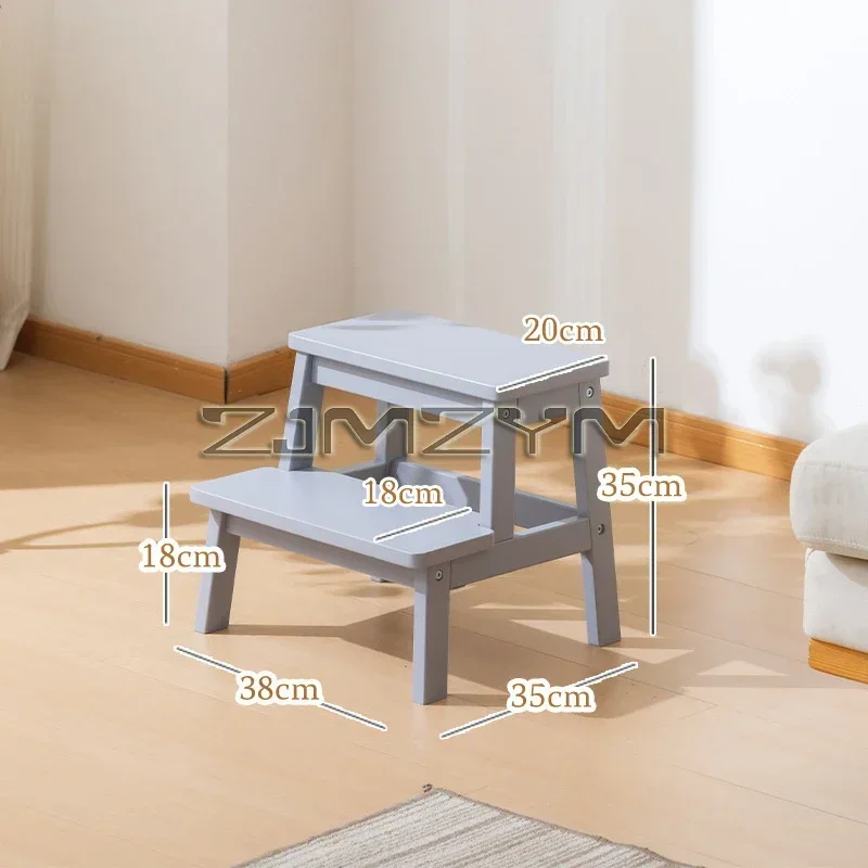 Small Solid Wood Ladder Chair Household 2 Step Ladder Dual-use Ladder Stool Indoor Climbing Pedal Stair Multi-function