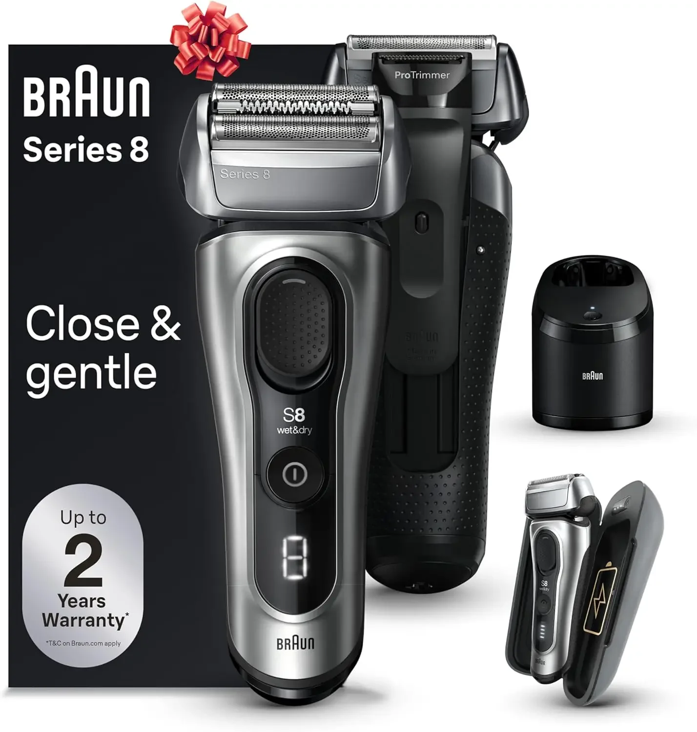 Electric Shaver, Holiday Gifts for Men, Shaving Kit with 4+1 Shaving Elements, Precision Long Hair Trimmer