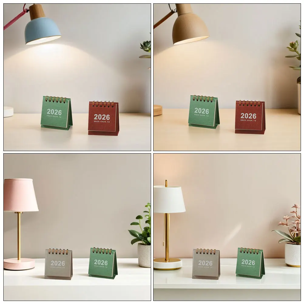 8Pcs 미니 데스크 캘린더 2026 소형 스탠딩 플립 월간 데스크 캘린더 일일 스케줄러 사무실 홈 학교 용품