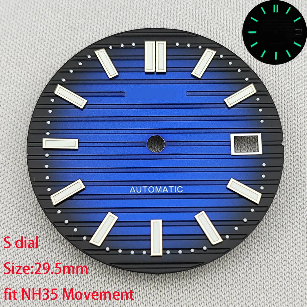 29.5 mmdi alta qualità NH35 dial S dial verde luminoso adatto per lo strumento di riparazione degli accessori dell'orologio dei movimenti NH35