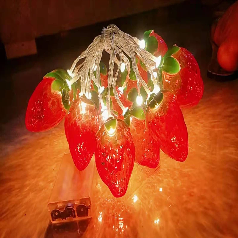 Room Decoration Hanging Light Strawberry Light String LED Fruit Light Christmas Decorations Gift Modeling Light