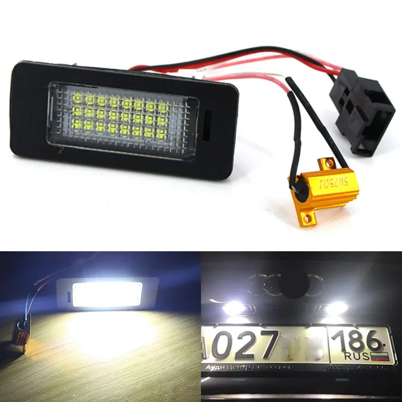 

2Pcs LED License Number Plate Light Lamp For VW Golf Mk6 Mk7 Plus Jetta MK6 Passat B6 B7 Polo Touareg Mk2 Tiguan Touran Sharan