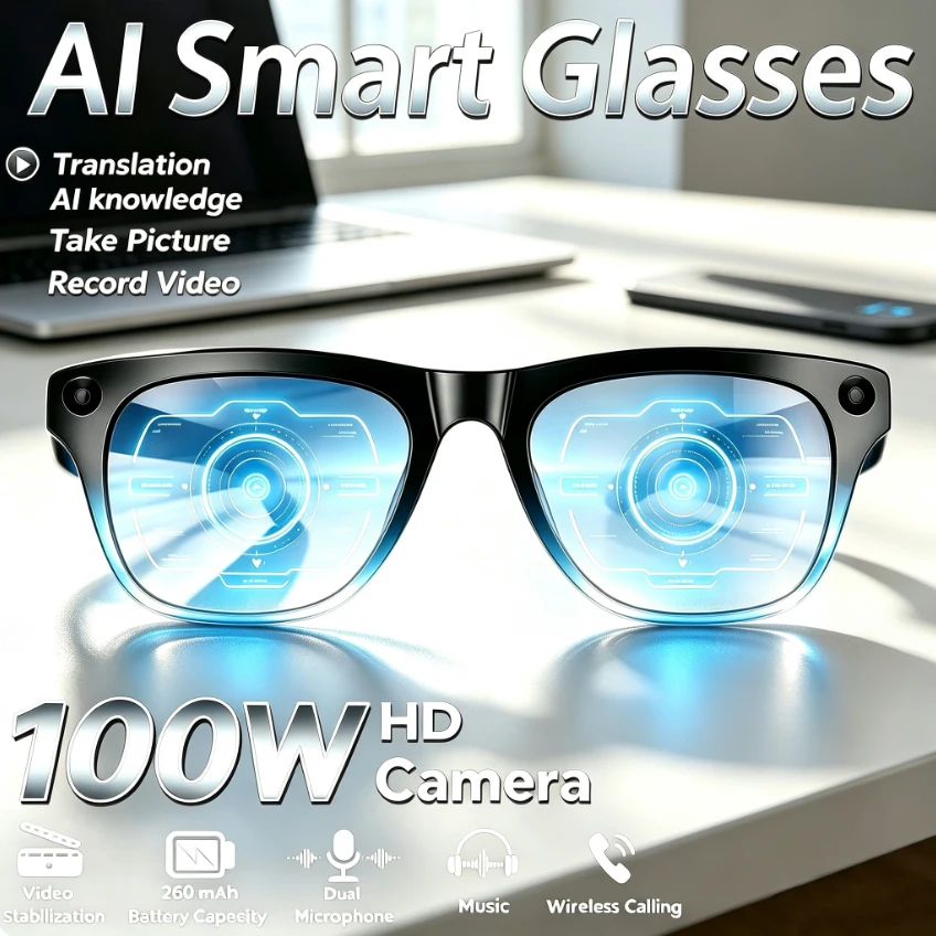New Smart Glasses New Scenes AI Conversation Translation Bluetooth Wireless Calling Listening To Music Lightweight Smart Glasses