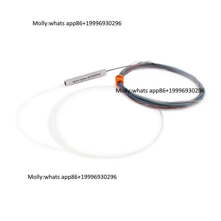 0.9mm G657A1 1X2 Mini Steel Tube Type 2 Way Optical Fiber PLC Splitter 1*2 Without Connectors Available in 0.5m 1m 1.5m 2m
