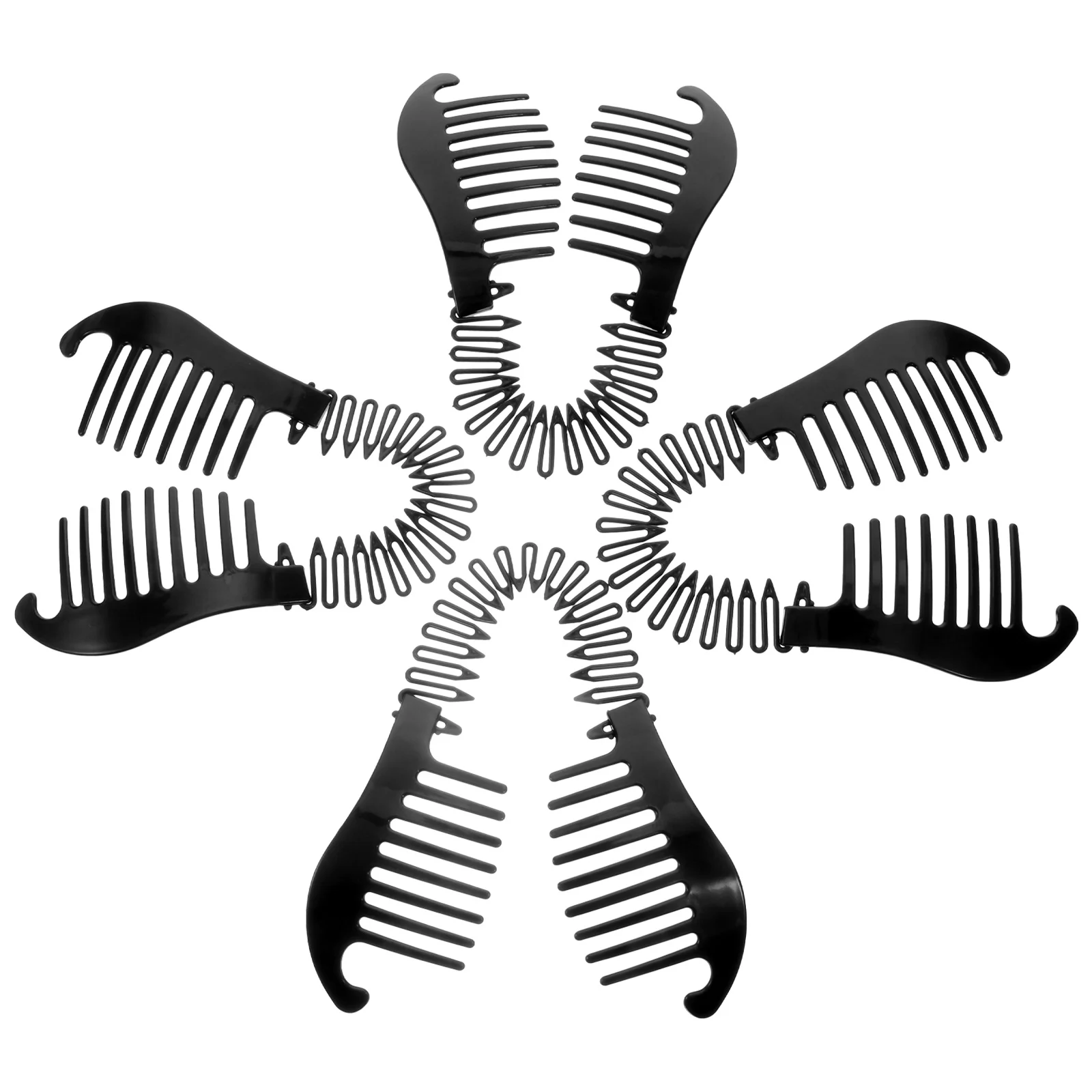 4 قطعة مقاطع الموز المتشابكة أدوات تجديل الشعر انحناء مقاطع الشعر لتصفيف النساء الموز كليب مشط تجديل أداة #3